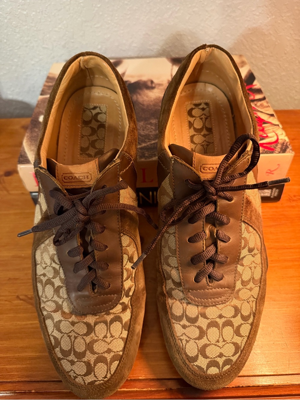 Coach Men's Signature Canvas & Suede Sneakers in Brown - Picture 2 of 7
